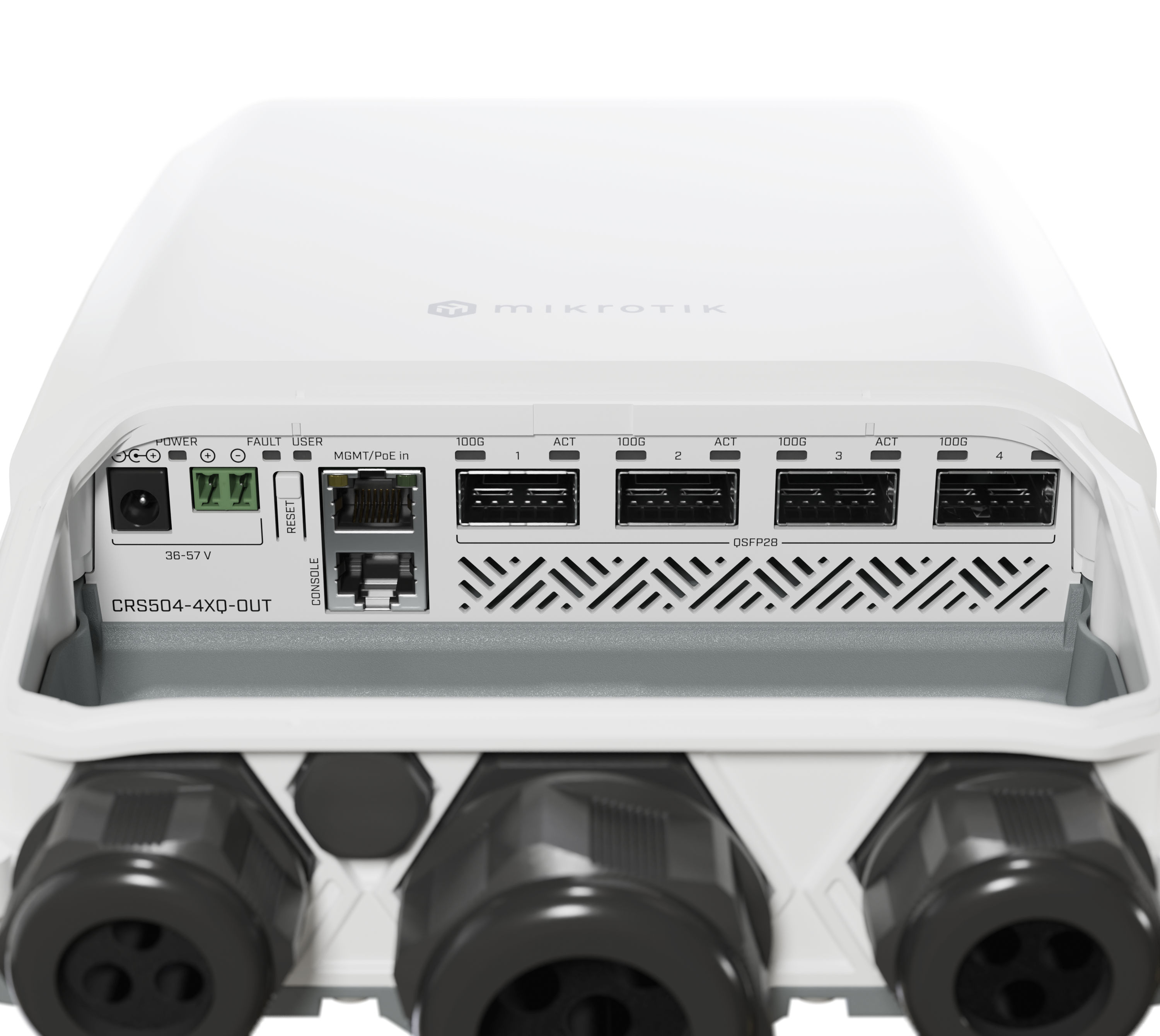 CRS504-4XQ-OUT Cloud Router Switch CRS504-4XQ-OUT, (RouterOS L5), Rack Uyumlu