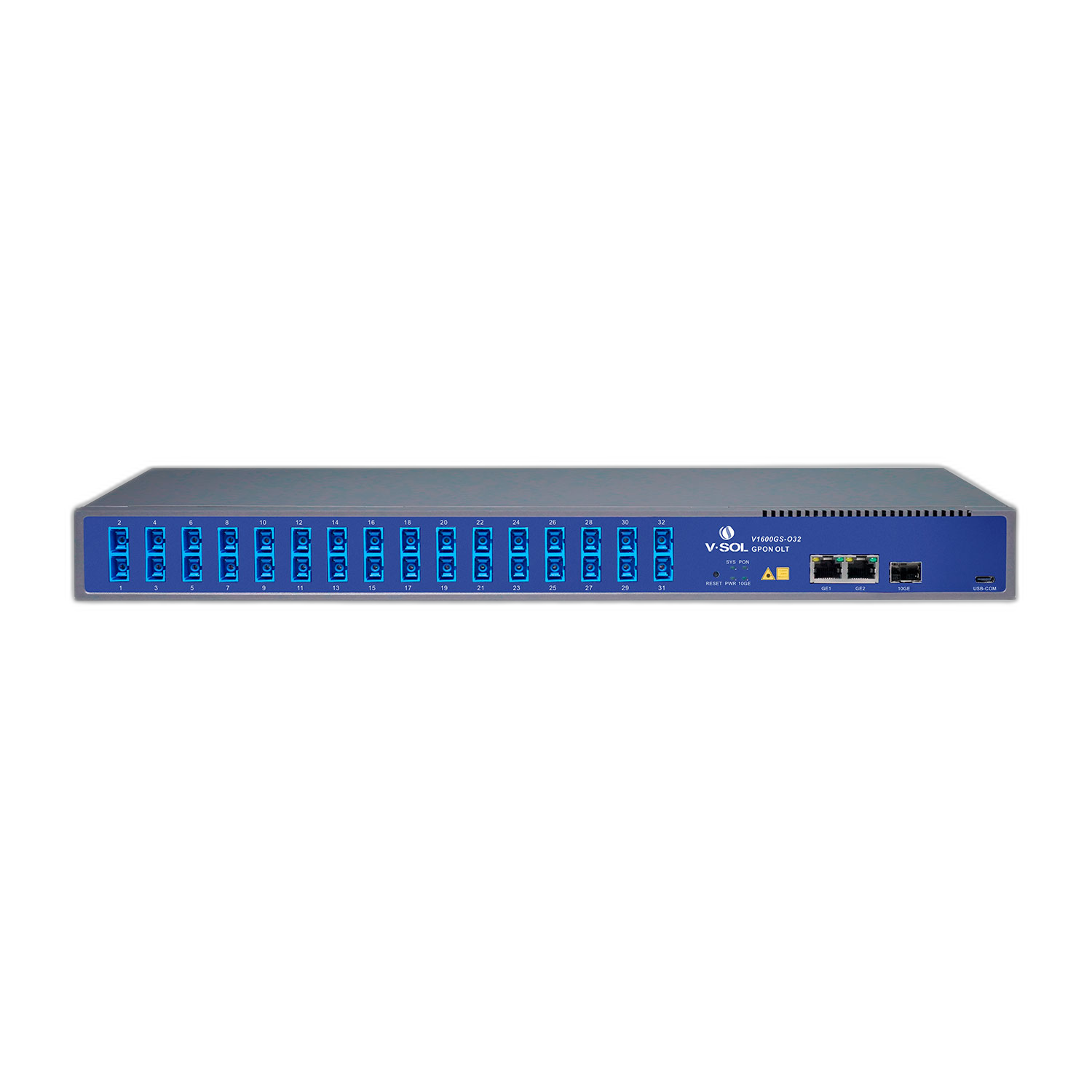 GPON-OLT-V1600GS-O32 VSOL - 1 PON - 1:32 SPLITTER - OLT , FTTX , 2 x RJ45 , 1 x SFP+ C+++